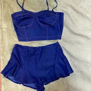 Women’s small denim 2 piece short set